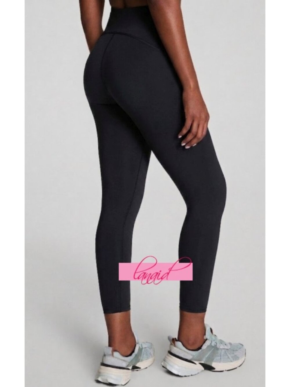Spanx Booty Boost Low Show Sweat 7/8 Leggings Eclipse Black High-Rise Waist Pant